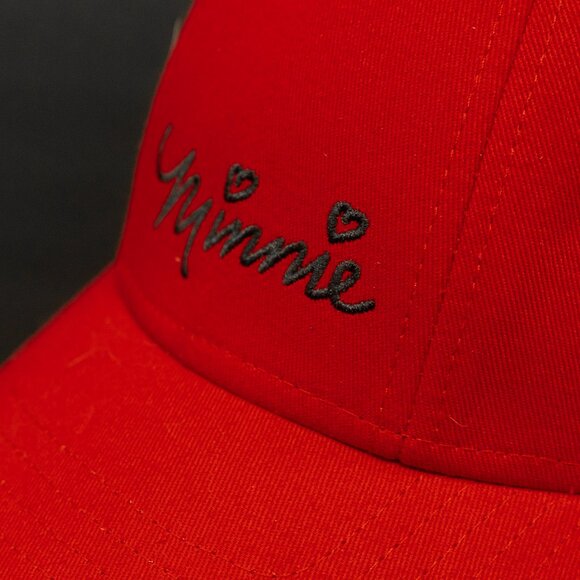 Disney Mouse Ear Hat Minnie Red Bow Polka Dot Snap Back Official Licensed Cap - Picture 6 of 9